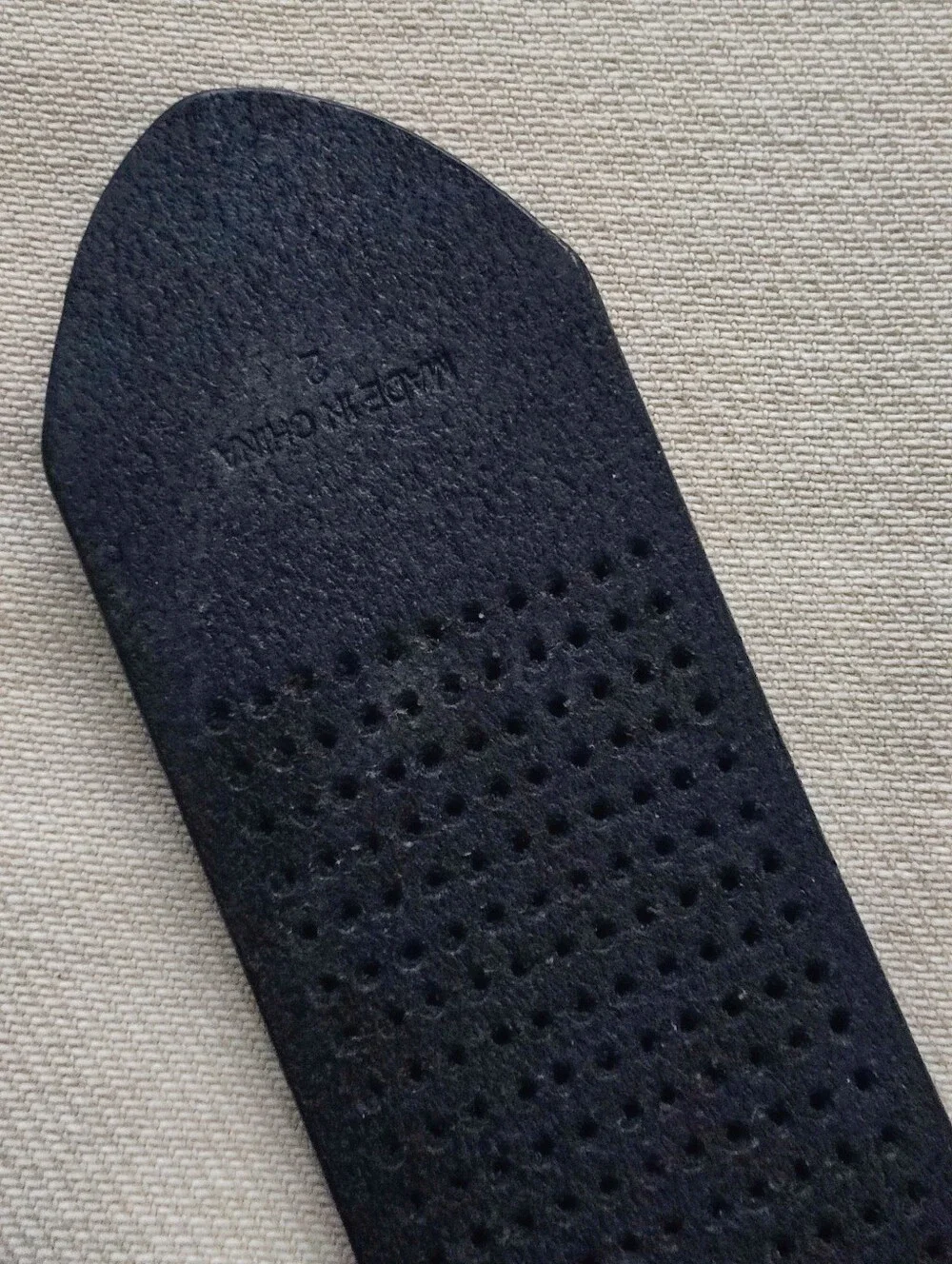 Carhartt Black Perforated Leather Belt with Silver Tone Metal Square Buckle